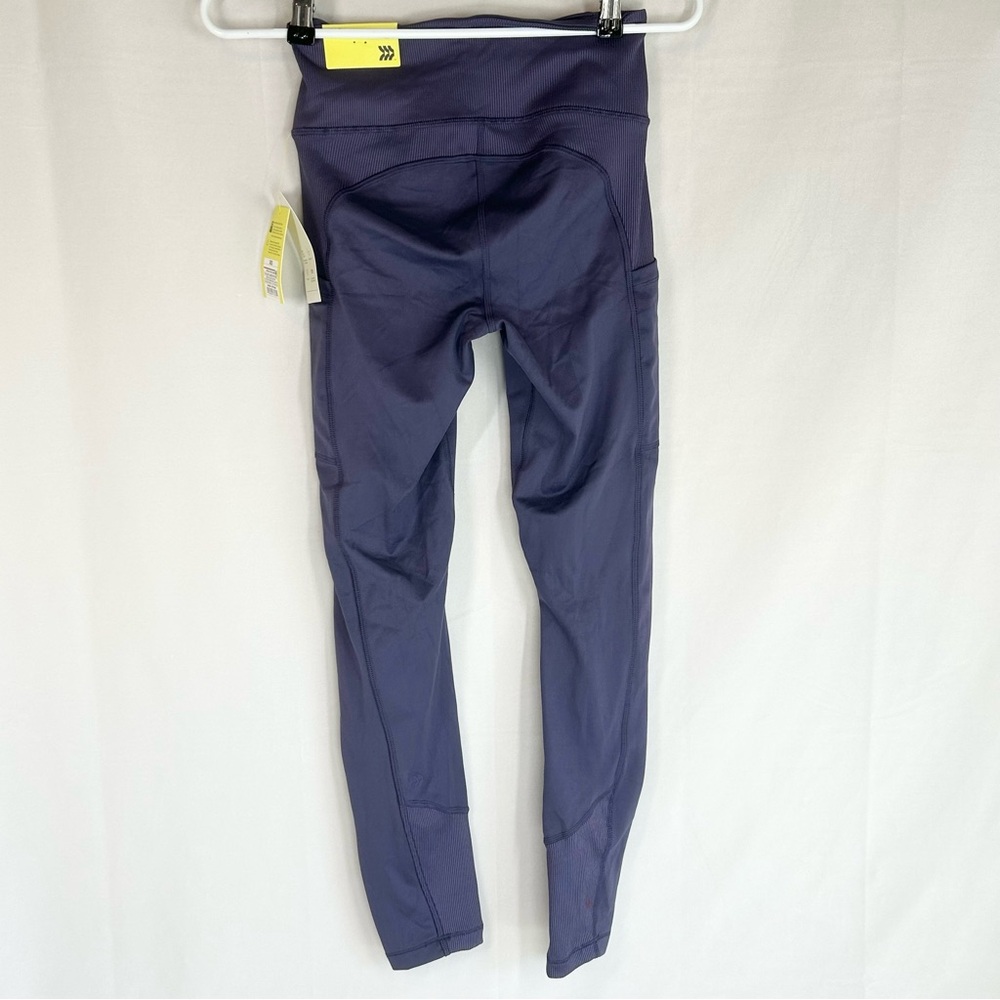All In Motion Women's Contour Flex Ribbed 7/8 High Rise Leggings XS, Purple New - Picture 2 of 11